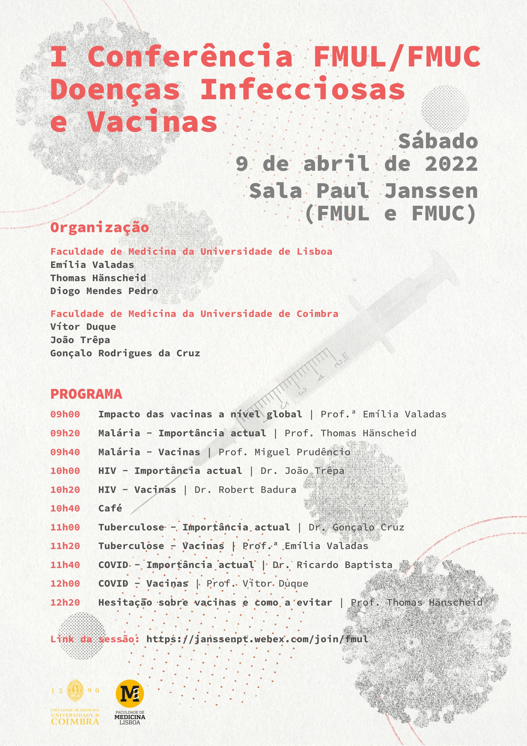 cartaz com desenhos de vacinas e virus