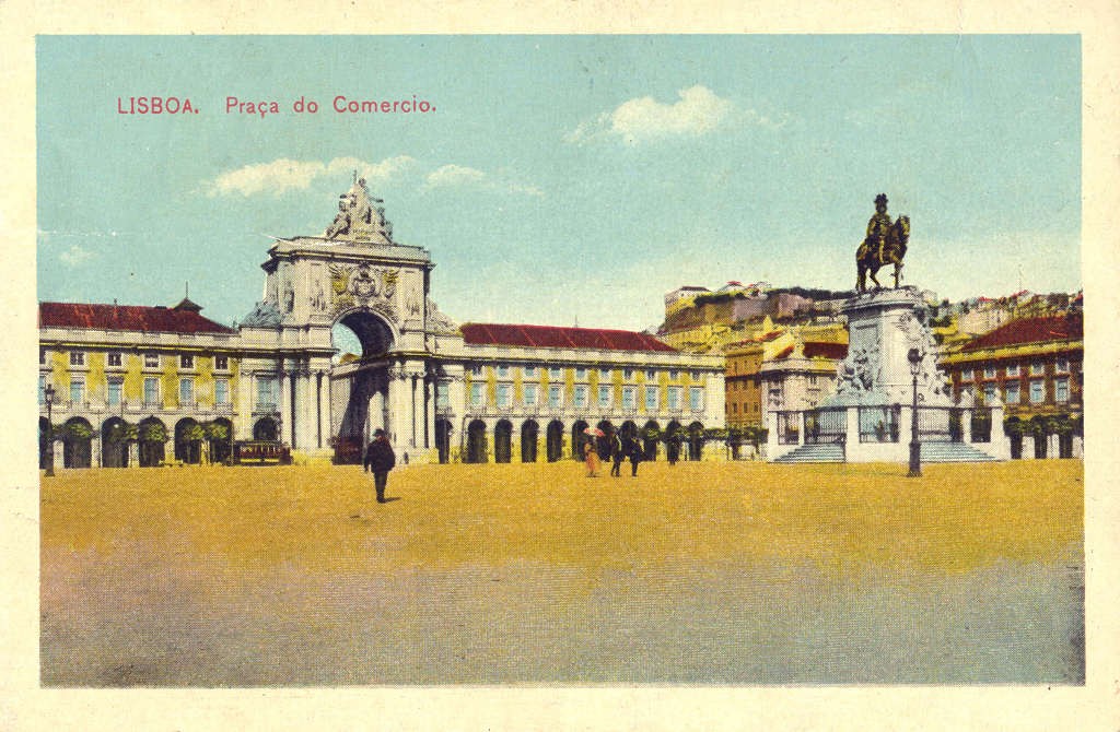imagem antiga da praça do comércio. Lisboa