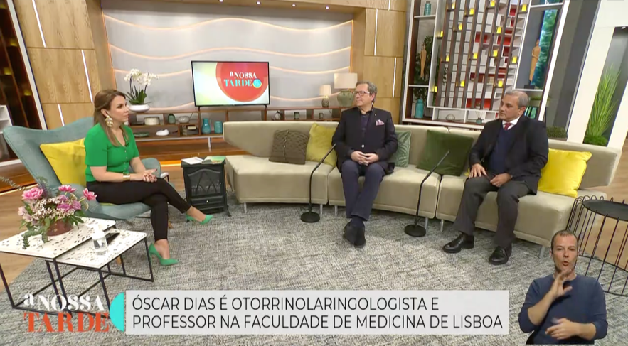Óscar Dias nos estúdios da RTP com António Sala e Tânia Ribas de Oliveira