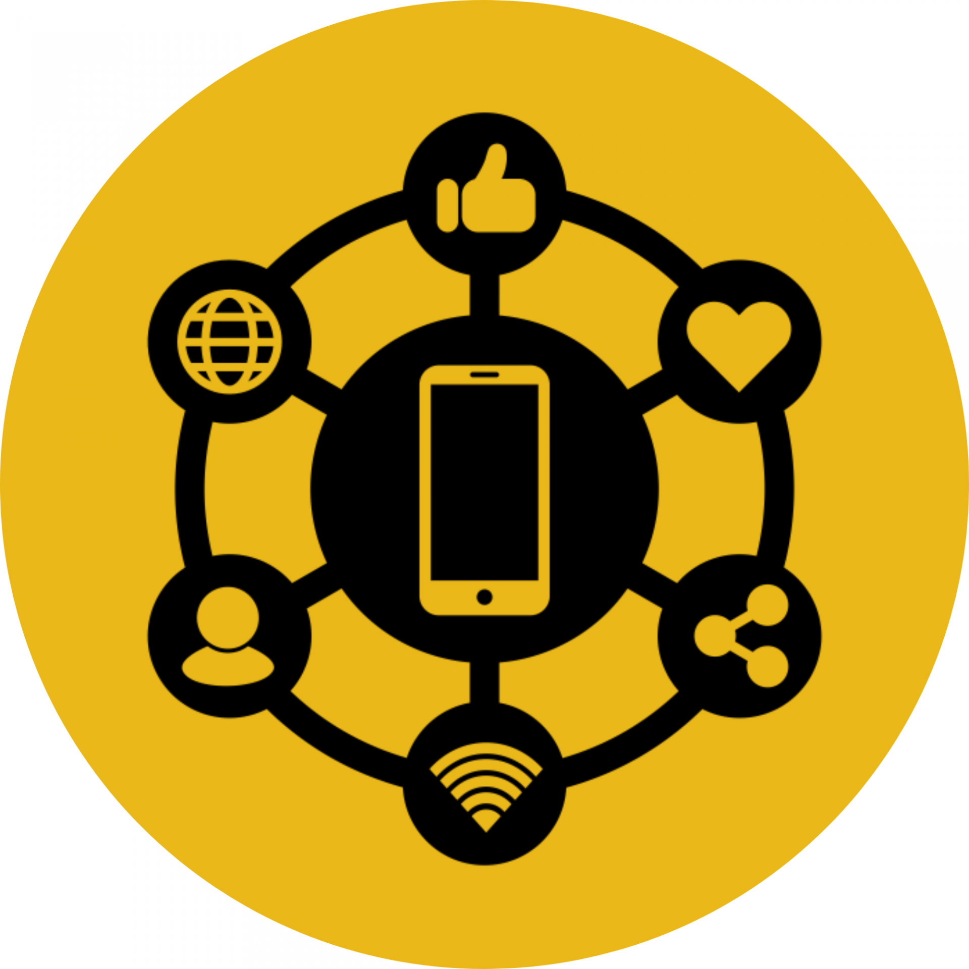 Icon Comunicação e Imagem; fundo amarelo
