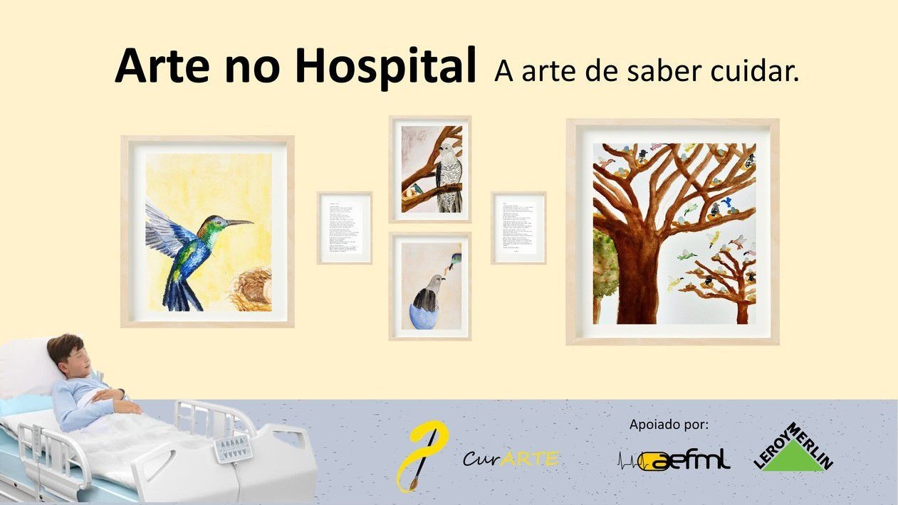 cartaz a dizer arte no hospital
