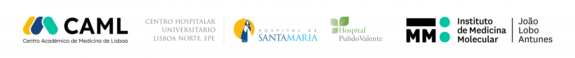 logotipos do centro hospitalar lisboa norte, da faculdade de medicina e do instituto de medicina molecular