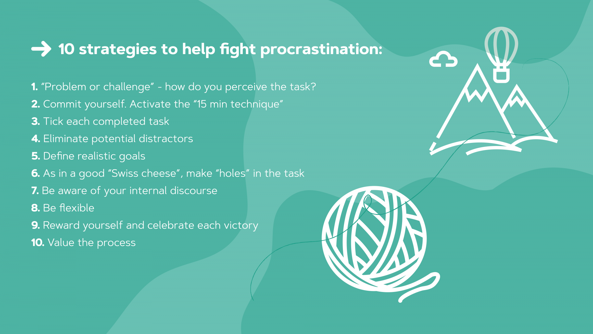 lista de 10 estratégias para combater a procrastinação