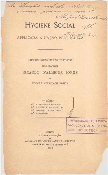 Capa do livro Hygiene Social de Ricardo Jorge