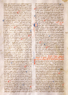 Folha de livro antigo iluminado