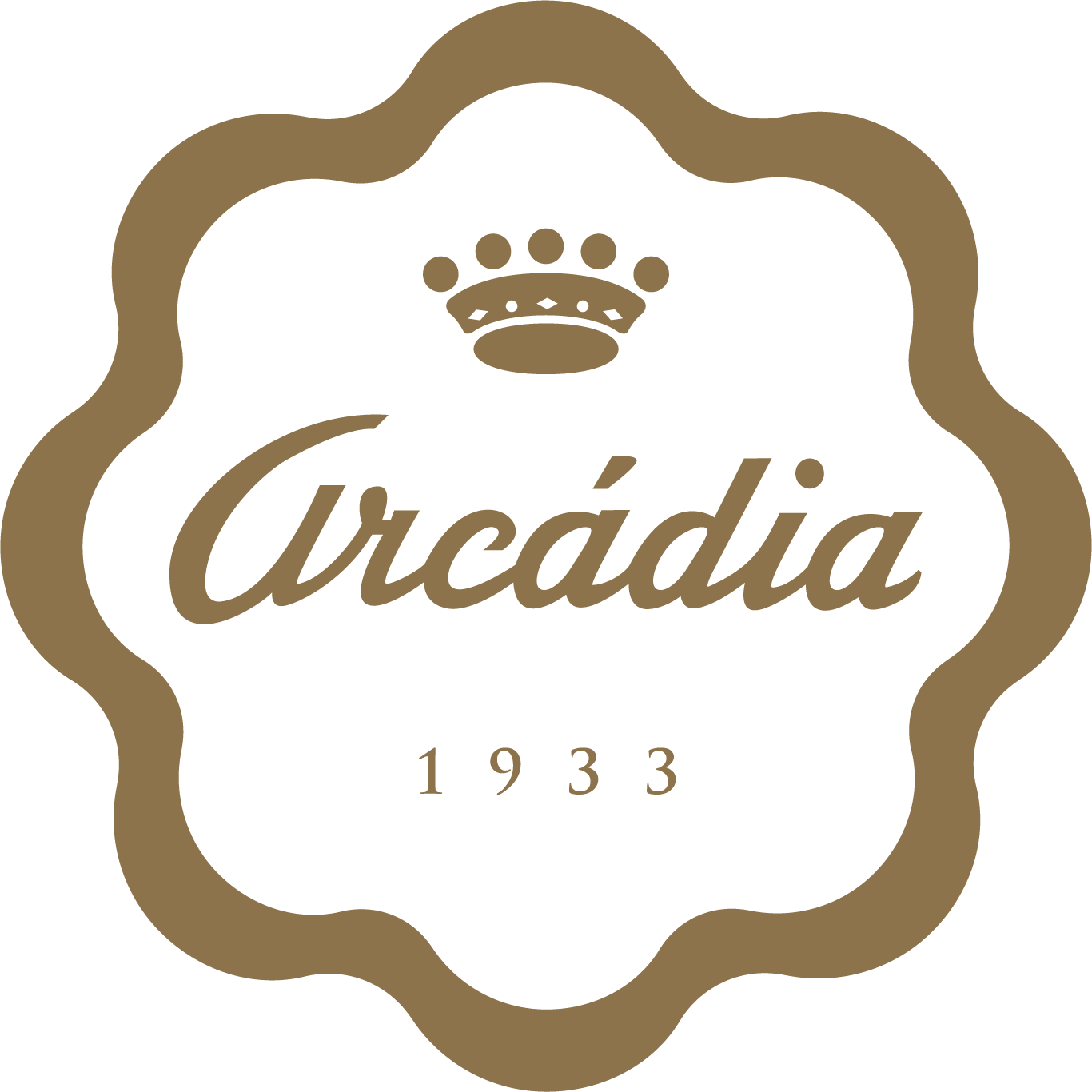 Logotipo Arcádia dourado