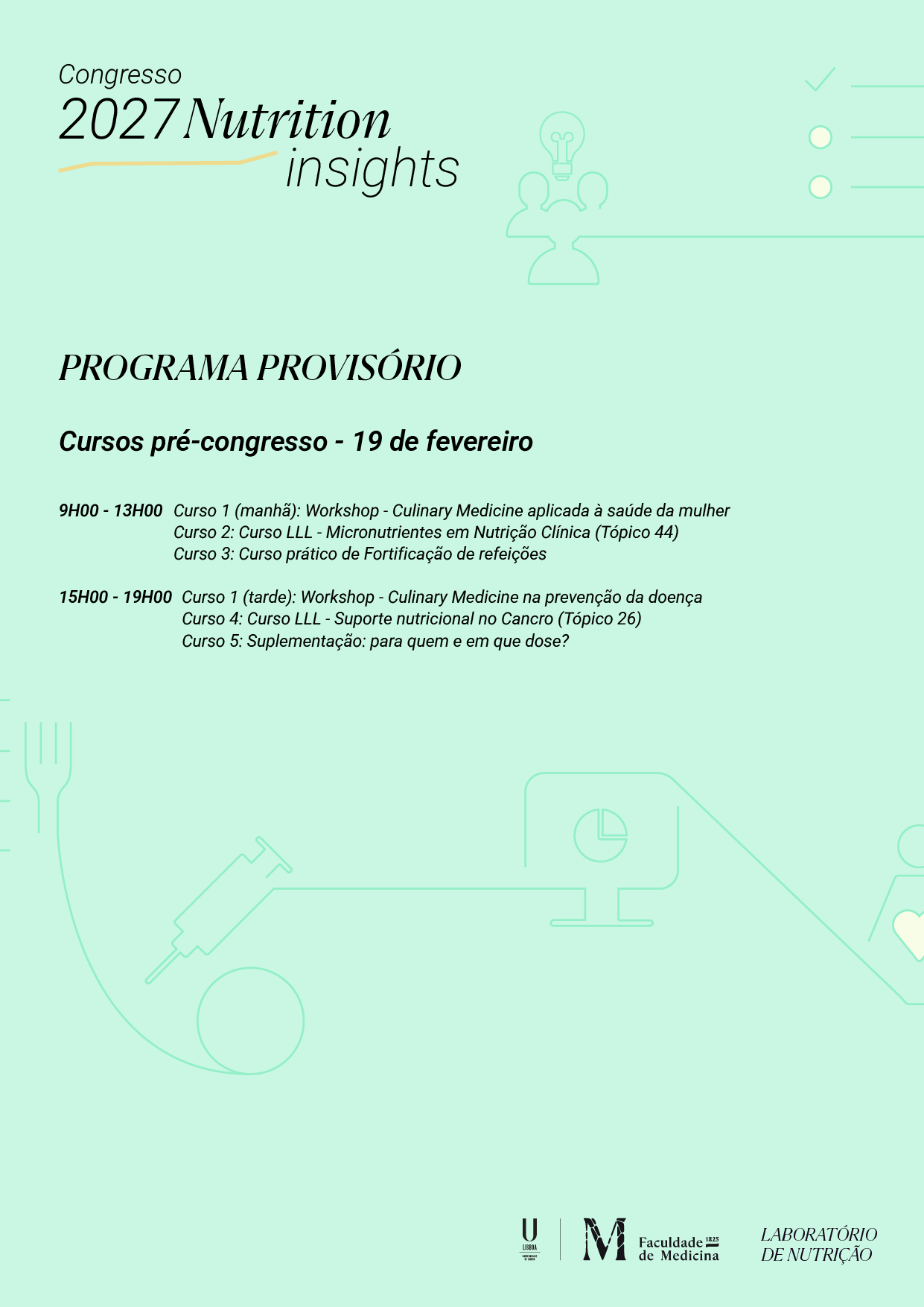 nutrition insights 2027 programa pré-congresso