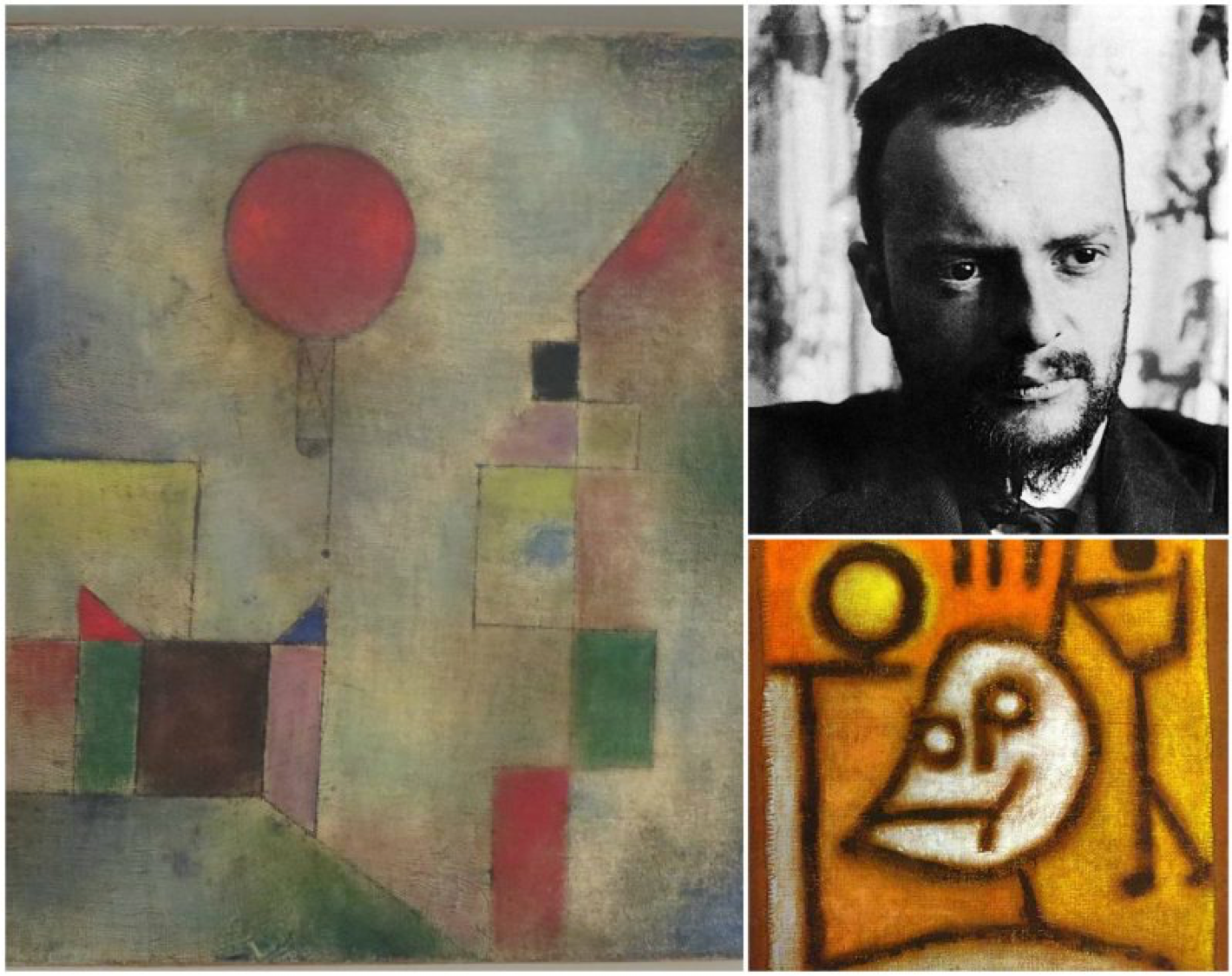 fotografia com dois quadros pintados pelo pintor Paul Klee