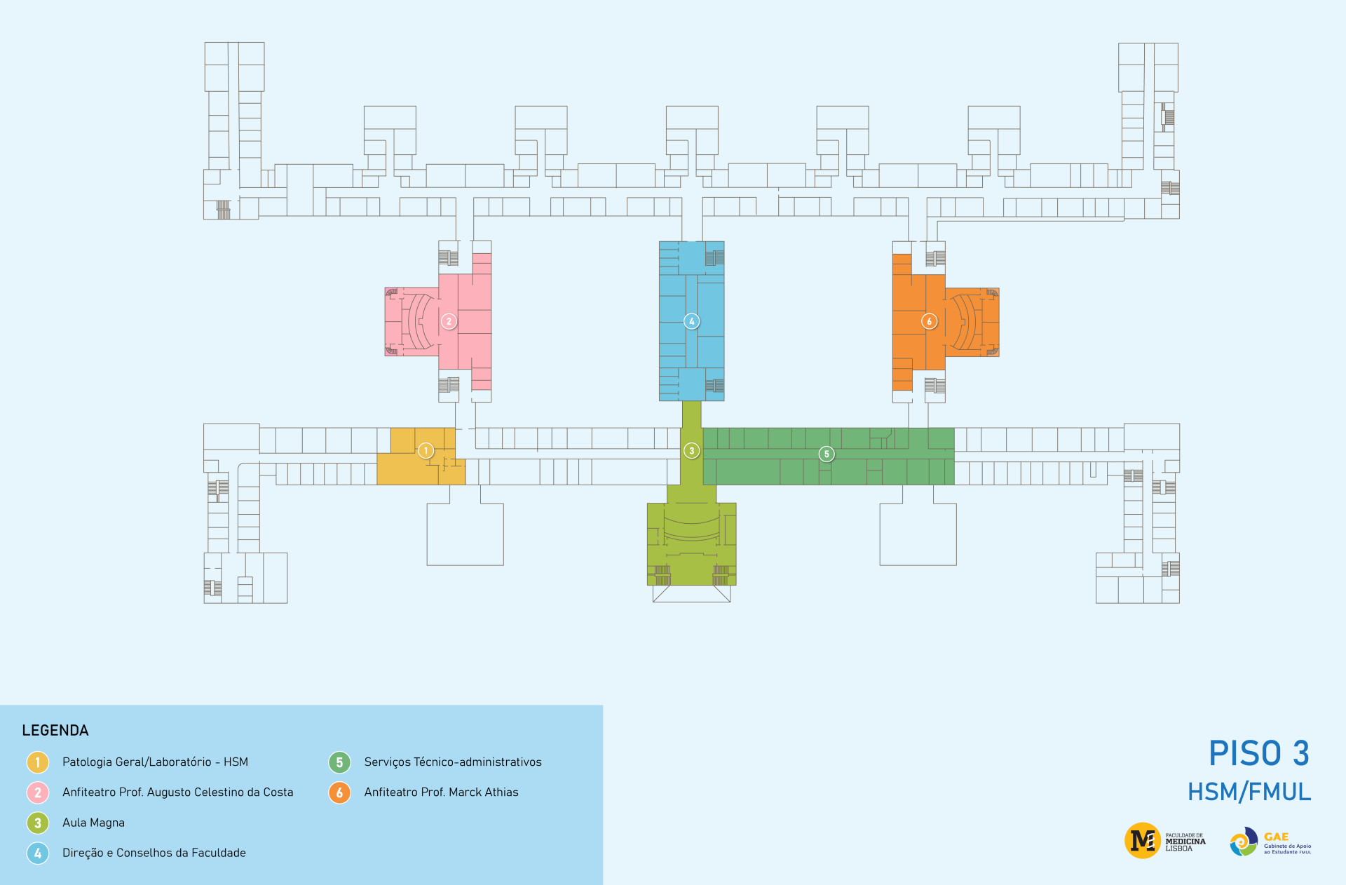 Mapa FMUL piso 3 edificio central
