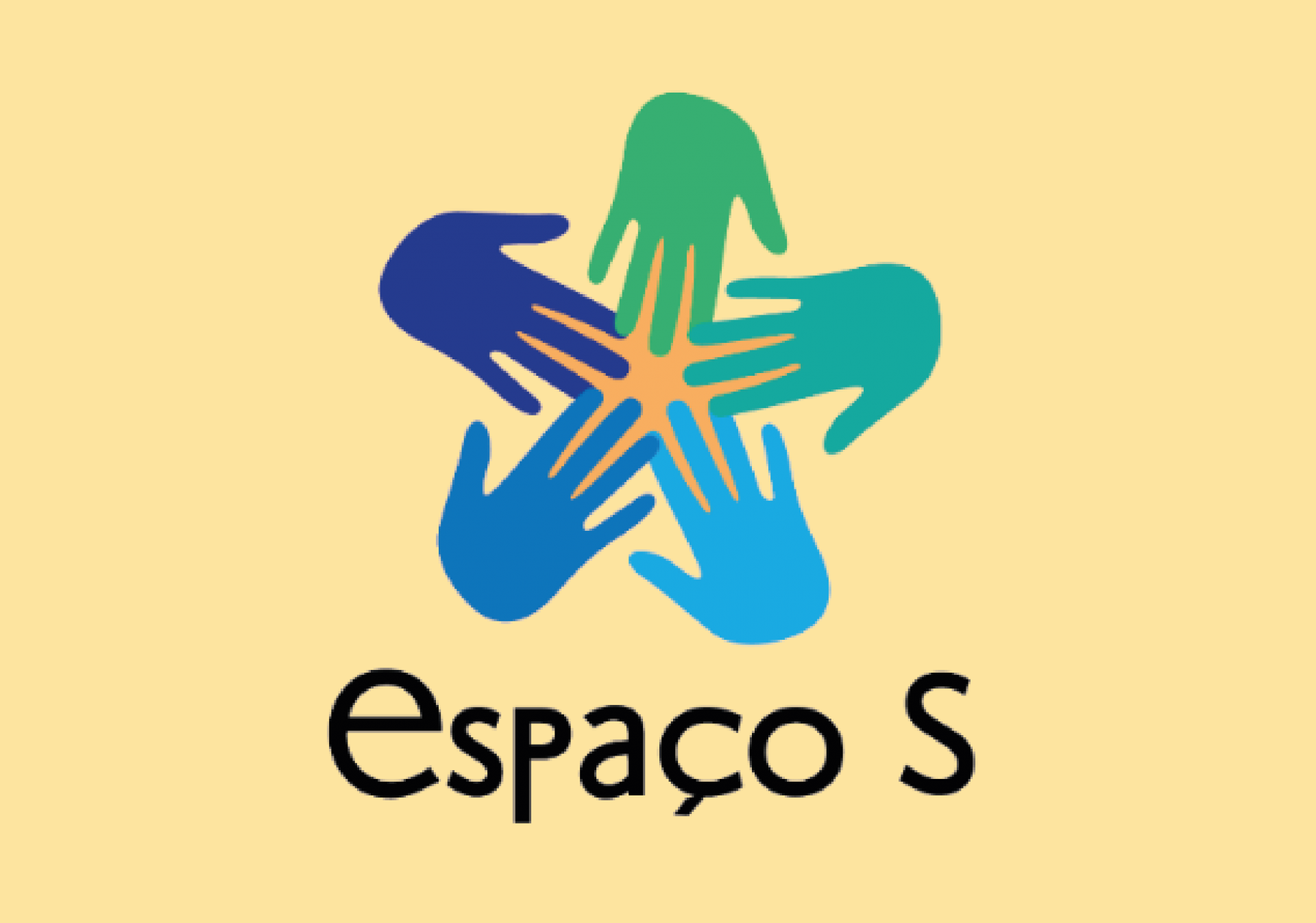Logotipo com mãos coloridas