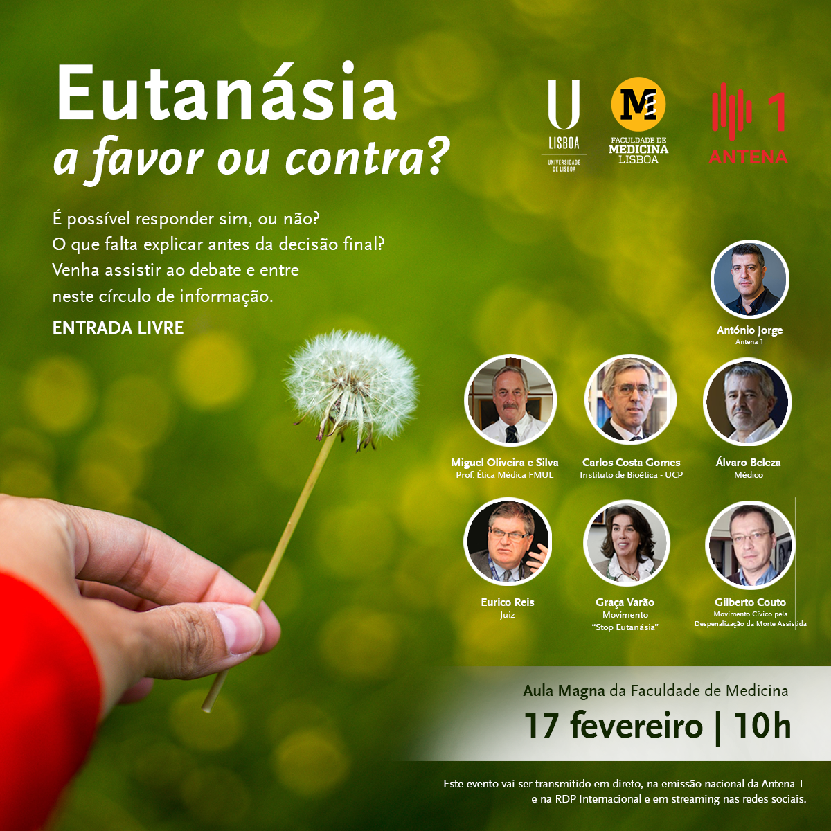 Cartaz com fotografia de Dente de Leão
