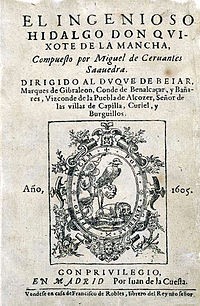  Folha de rosto da obra Dom Quixote de la Mancha, publicada em 1605