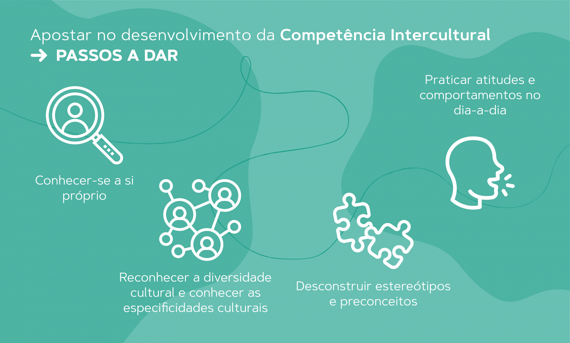 gráfico sobre os passos a dar para o desenvolvimento da c ompetência intercultural