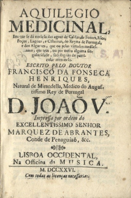 capa de livro antigo com o título Aquilegio medicinal